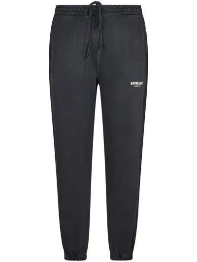 Represent Relaxed-fit Black Sweatpants With Adjustable Drawstring And Logo Detail