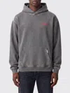 Represent Relaxed Fit Cotton Hoodie With Printed Logo In Gray