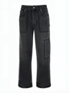 Represent Relaxed Wide-leg Black Denim Pants In Black