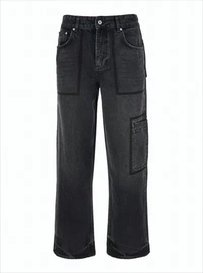 REPRESENT RELAXED WIDE-LEG BLACK DENIM PANTS