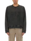 Represent Applique Crew Neck Sweatshirt In Black