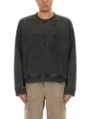 Represent Applique Crew Neck Sweatshirt In Gray