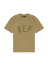 Represent Logo Embroidered Round Neck T-shirt In Olive