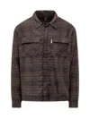 Represent Flannel Shirt Poches Poitrine Broderie Manches Longues In Coffee