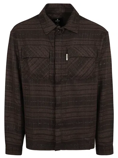 Represent Flannel Shirt Poches Poitrine Broderie Manches Longues In Brown