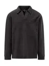 Represent Black Long-sleeve Polo Shirt With Classic Collar And Ribbed Trims In Cotton Blend Stretch Man In Black