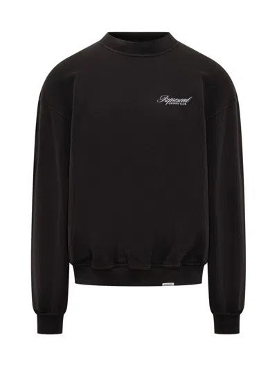 REPRESENT REPRESENT REPRESENT BLACK SWEATSHIRT WITH EMBROIDERED LOGO