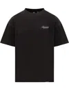 Represent Black T-shirt With Embroidered Logo In Brown