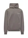 Represent Gray Logo Embroidered Hoodie In Gray