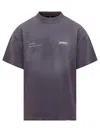 Represent Gray T-shirt With Embroidered Logo In Blue