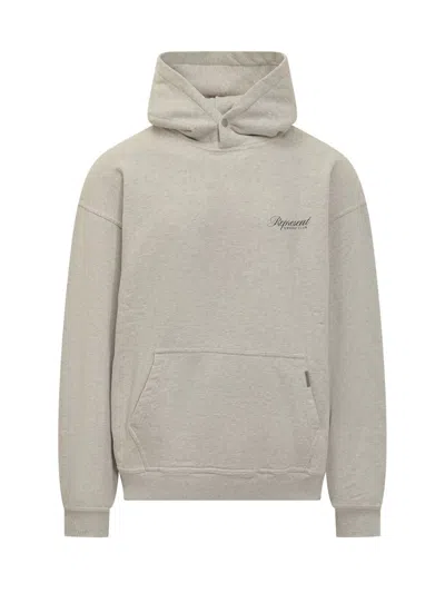 Represent Grey Hoodie With Embroidered Logo In Multi