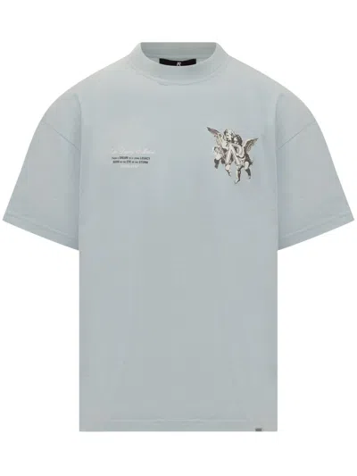 Represent Heavenly T-shirt With Cherubini Print In Blue