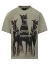 Represent T-shirt With Doberman Print In Green