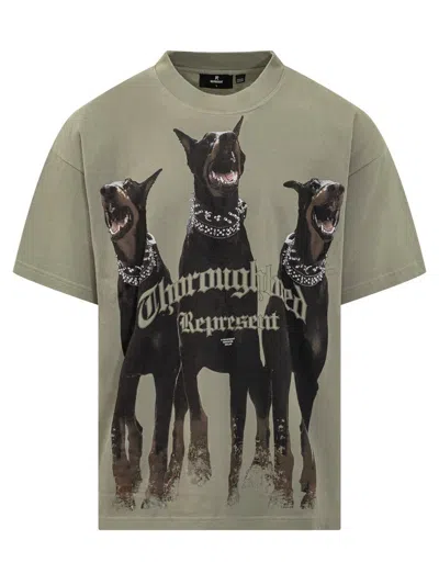 REPRESENT REPRESENT REPRESENT T-SHIRT WITH DOBERMAN PRINT
