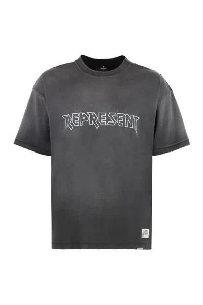 Represent X Iron Maiden Infinite - Cotton Crew-neck T-shirt In Gray