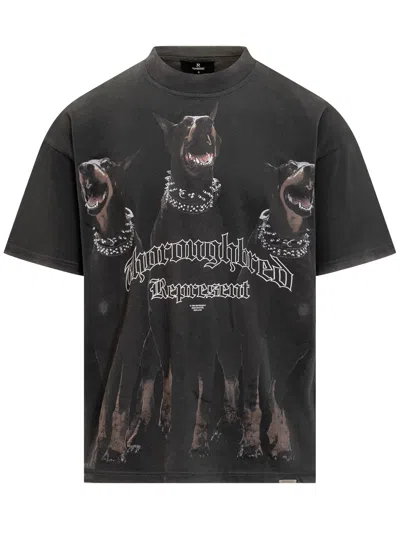 Represent Reprintesent Mini T-shirt With Doberman Design In Vintage Black