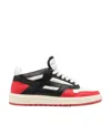 Represent Color Block Textured Leather Low-top Sneakers In Multicolor