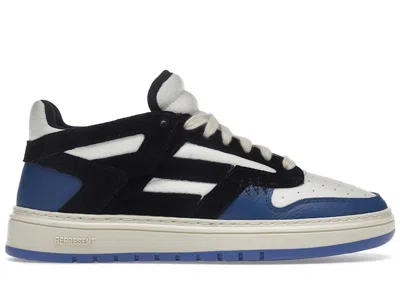 Pre-owned Represent Reptor Men's  Low Sneakers In Black/cobalt Blue In Multi
