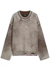 Represent Reversible Wool Sweater With Destroyed Effect In Black