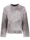 Represent Reversible Knit With Crew Neck And Long Sleeves In Black