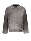 Represent Reversible Wool Sweater With Destroyed Effect In Brown