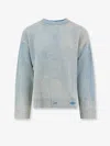 Represent Oversize Reversible Fade Out Distressed Wool Crewneck Sweater In Gray