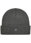 Represent Ribbed Knit Beanie In Gray