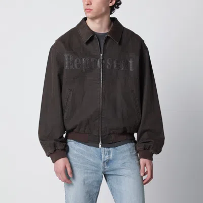 Represent Roscoe Bomber Jacket In Whisky-colored Canvas