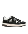 Represent White And Black Leather Bully Sneakers In Black
