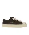 Represent Distressed Leather Sneakers In Brown
