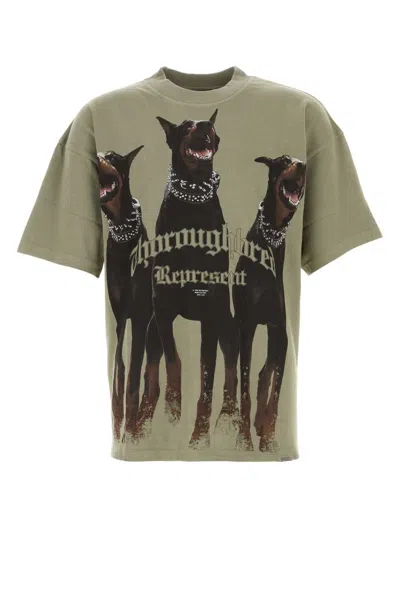 REPRESENT REPRESENT SAGE GREEN COTTON THOROUGHBRED T-SHIRT