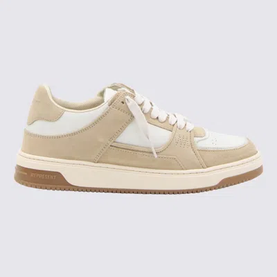 Represent Apex Sneakers In White Leather In Beige