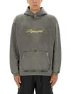Represent Hooded Cotton Sweatshirt Kangaroo Pocket In Gray