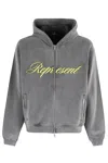 Represent Mens Script Logo Zip-up Cotton Hoody Vintage Grey In Gray