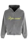 Represent Script Logo Zip Hoodie In Gray