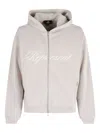 Represent Script Logo Zip-up Hoodie In Neutral