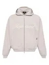 Represent Embroidered Logo Zip-up Hoodie With Ribbed Cuffs In White