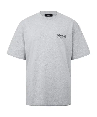 Represent Script R Oversized T-shirt In Gray