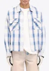 Represent Blue Shirt With Classic Collar And All-over Check Motif In Blue