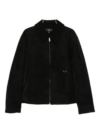 REPRESENT SHEARLING-COLLAR ZIP-UP JACKET