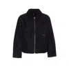 Represent Cropped Black Shearling Jacket With Plush Fur Collar In Black