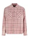 Represent Flannel Shirt With Checked Design And Pockets In Pink