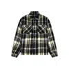 Represent Textured Overshirt With Classic Collar And Button-down Front In Black