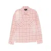 Represent Long Sleeve Plaid Shirt With Chest Pockets In Pink