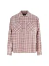 Represent Long Sleeve Plaid Shirt With Chest Pockets In Pink