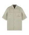 Represent Short Sleeve Cotton Overshirt In Neutral