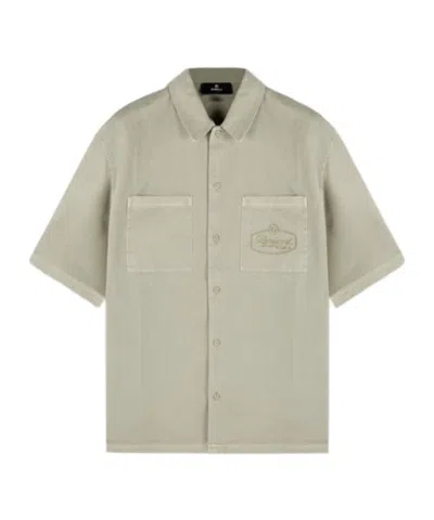 Represent Short Sleeve Cotton Overshirt In Sand