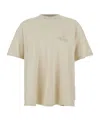 Represent White Crewneck T-shirt With Logo Lettering On The Front And Maxi Logo Print On The Rear In Neutral