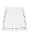 Represent Mens Whisper White Border-print Relaxed-fit Cotton Shorts In White