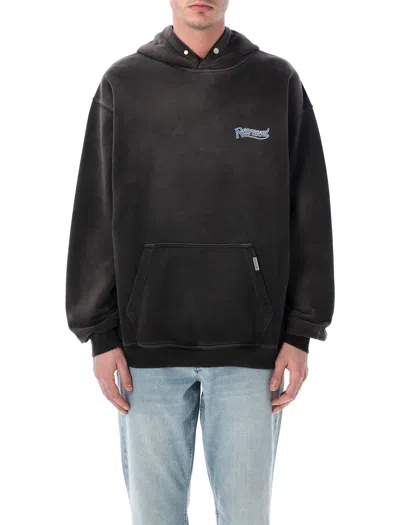 Represent Black Relaxed-fit Hoodie With Graphic Design